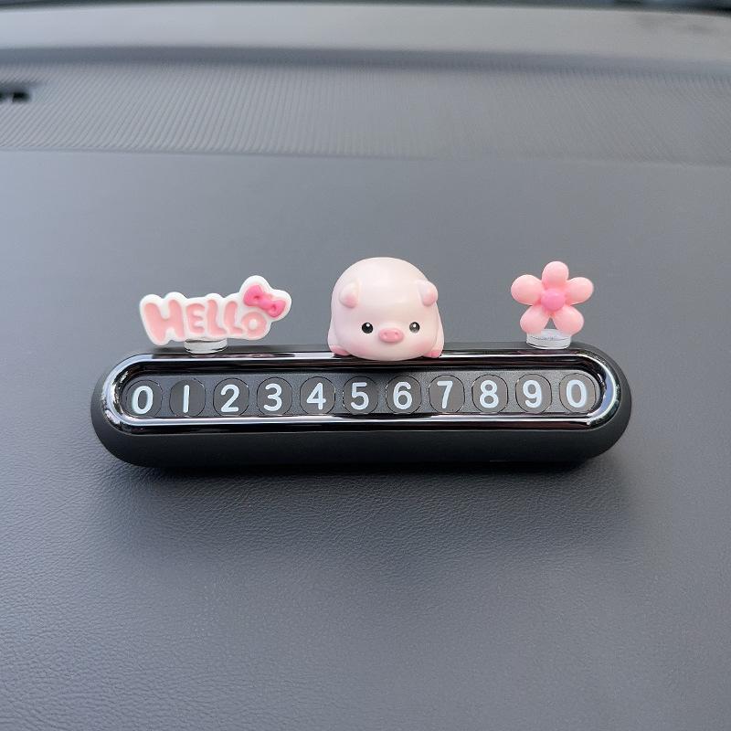 Cute Temporary Parking Phone Number Plate for Car Interior
