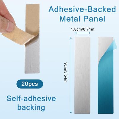 20 Pieces Strong Adhesive Metal Plate Sticky Hold Steel Plate Strip for Magnet Mounting for Aluminum Steel Mounting Vent Cabinet