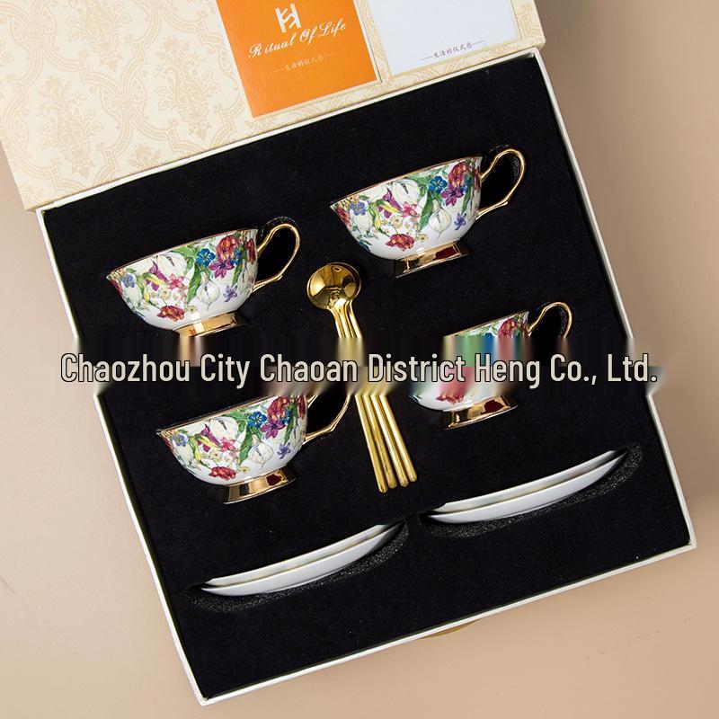 Blue & White Bone China Coffee Cup & Saucer Set - Afternoon Tea Gift, Housewarming or Wedding Present