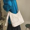 Japanese Shoulder Bag Simple Solid Color Canvas Messenger Bags Portable Shopping Tote Student Schoolbag For Girl