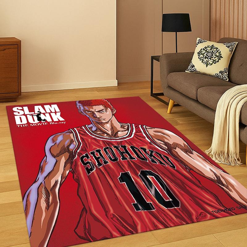 Cartoon Slam Dunk Basketball Anime Carpet Rug for Bedroom Living Room Sofa Playroom Doormat Home Decor,Kid Area Rug Non-slip