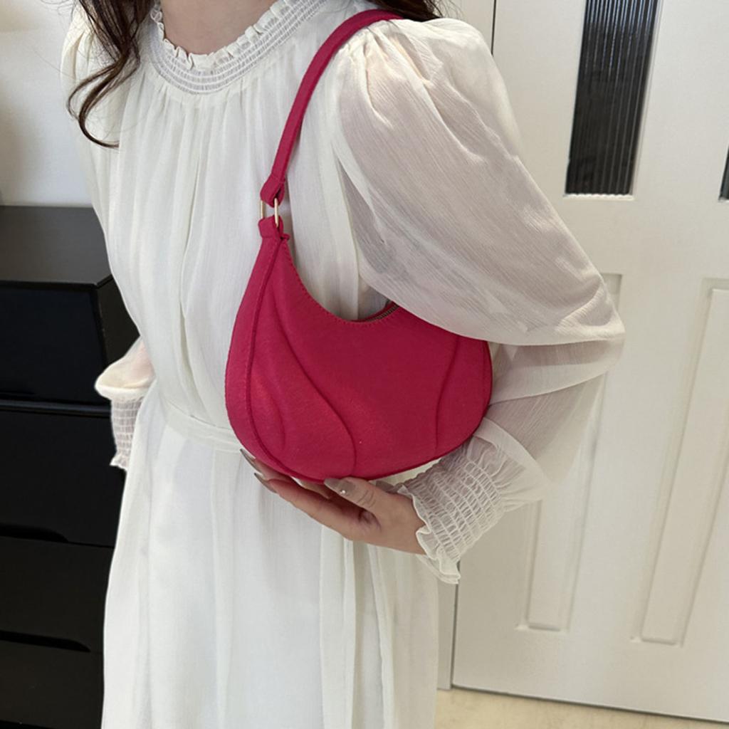 Yousheng Damen Schultertasche Knödelform Filztasche Reißverschluss Einfarbig Große Kapazität Pendler Geldbörse für Schule Party Reise Straße Urlaub