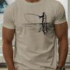 Men's Summer 100  Fashionable Casual Loose Plus Size Reflection Fishing Printed Round Neck Short Sleeved T-shirt Top