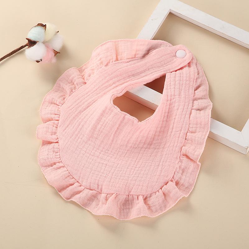 Cherry Rainbow Ruffle Edge Pure Cotton Baby Bib