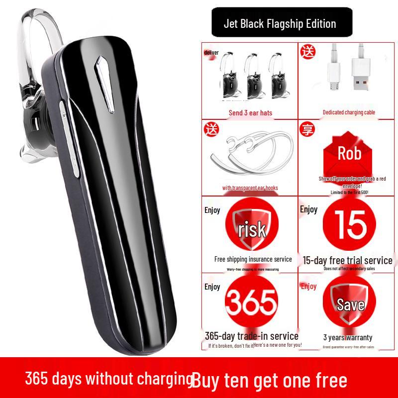 Universal Bluetooth 5.3 Sports Headset: Ultra-Long Battery, In-Ear/Over-Ear Design for Driving & Running