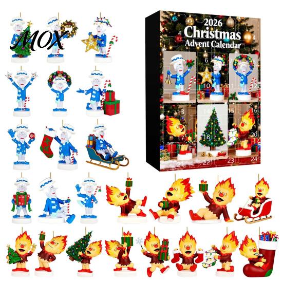 Advent Gift Boxes for Kids Christmas Calendar 2026, 24-Day Surprise Countdown with 24 Holiday Activity Set Acrylic Pendants, Anime Themed Collectible