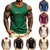 Men's Casual Sleeveless Round Neck Tank Top for Soccer Fans