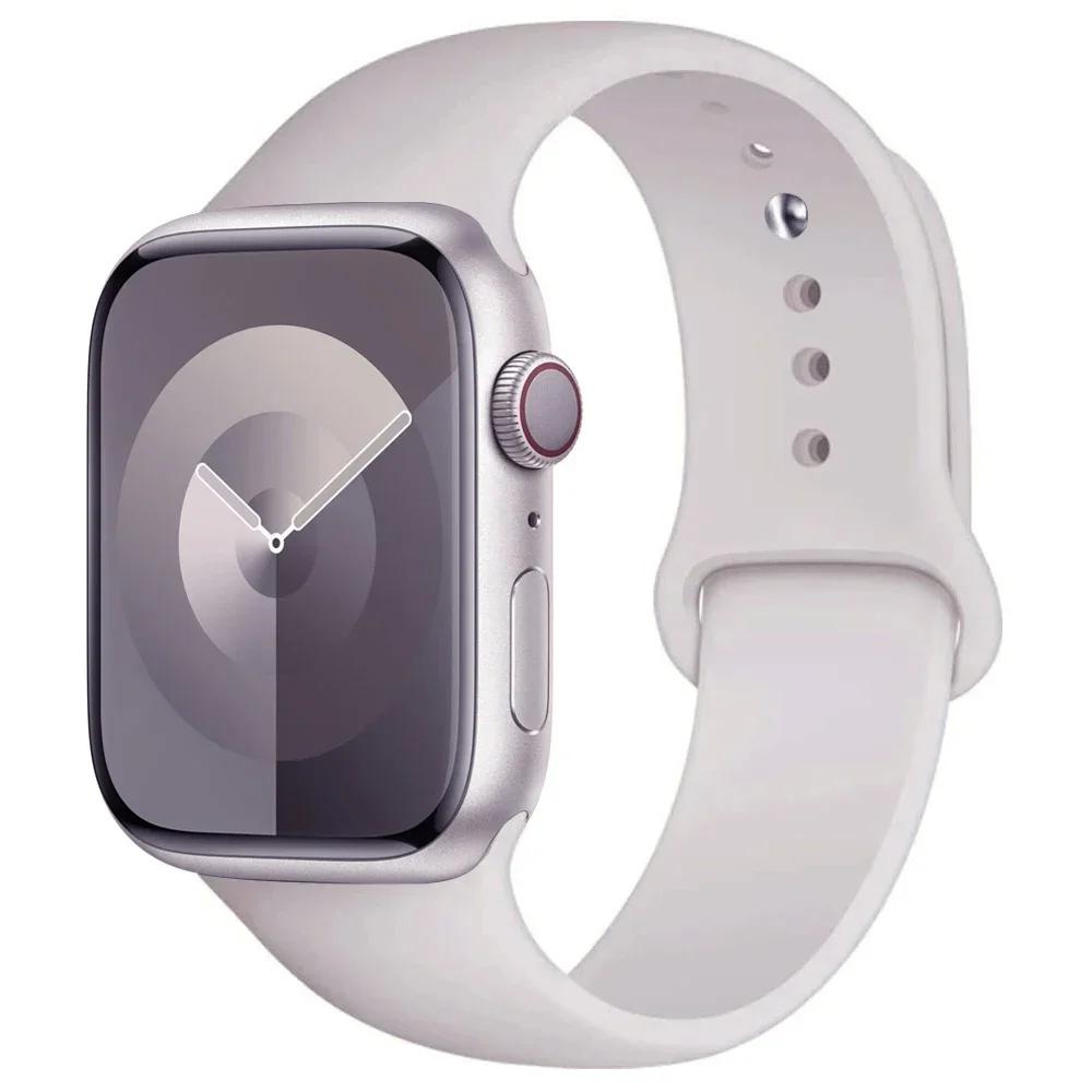 Silicone Strap For Apple Watch band 45mm 44mm 41mm 42mm 40mm 49mm 38mm correa bracelet iWatch series 9 8 5 4 3 8 6 SE 7 Ultra 2