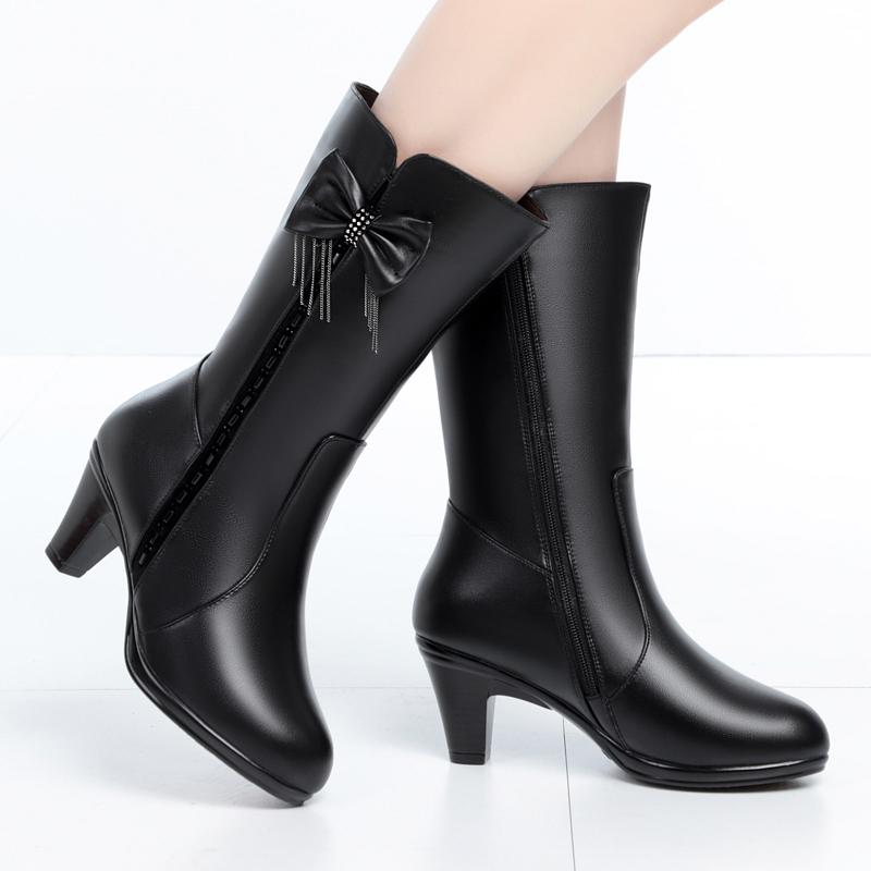 Fashion AIYUQI Women Winter Boots Genuine Leather 2025 New Wool Warm Women Office Boots Fashion Dress Boots Women