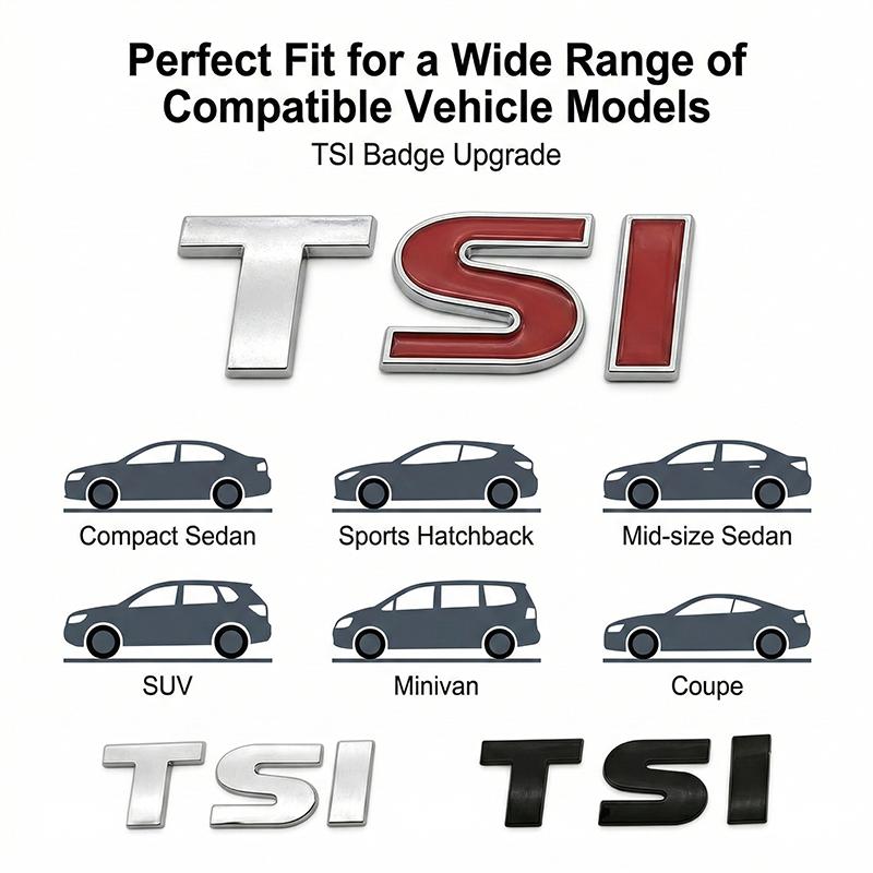 3D TSI Emblem Badge Sticker for Volkswagen Tiguan Golf 7 MK6 Polo Passat B6 B7 MSRE3 Jetta Magotan Trunk Logo Car Styling Accessories