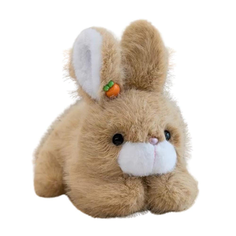 

Soft Big Ear Rabbit Plush Toy Interactive Stuffed Animals Rabbit Toy Kids Gifts коричневий