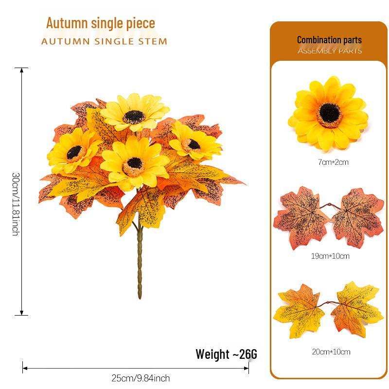 Thanksgiving Pumpkin Maple Leaf Bouquet - Harvest Festival Home Decoration