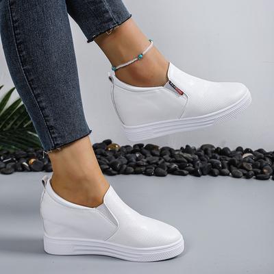 New White Hidden Wedge Heels Sneakers Casual Shoes Woman High Platform Shoes Women's High Heels Wedges Shoes for Women