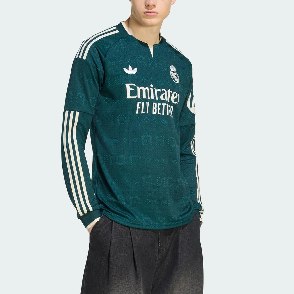 Adidas Originals Real Madrid 26/27 Season Away Slim Fit Knitted Quick-Dry Soft Striped Long Sleeve Football Shirt Fan Version Men tops KC3970