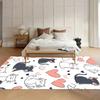 Cute Cat & Heart Kids Room Rugs Non-Slip Carpet Washable Rug for Playroom Soft Floor Mat Home Decor Carpets for Living Room Gift