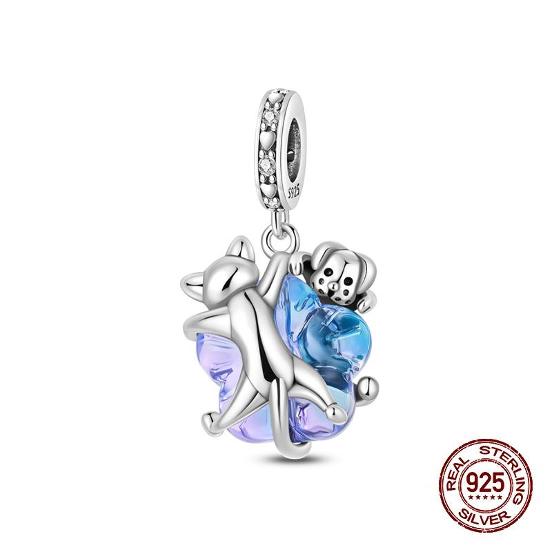 Charms Copper Moon Luminous Magical Cat Charms Beads Fit Original Bracelets Fashion Diy Jewelry Birthday Gifts