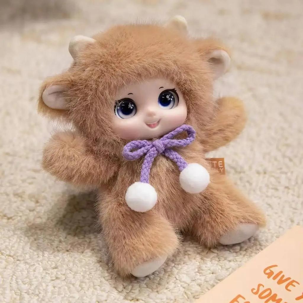 .18Cm Cute Family Cute Vinyl Doll Rose Red Bear Pendant Plush Yellow Sheep Bag Pendant Birthday Present For Girlfriend