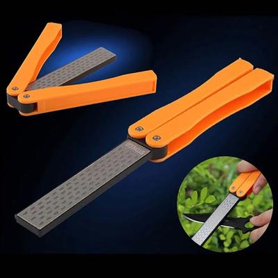 1 Pièces Affûteur de Couteau de Poche Pliant Portable, Pierre à Aiguiser Diamant Double Face Portable Pierre à Aiguiser Extérieure