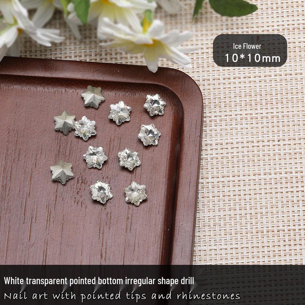 Nail Art Rhinestones: Transparent Pointed Hearts, Axe Heads, Square Rock Candy - Super Shiny Press-on Decorations