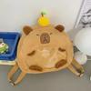 Cute Capybara Cartoon Plush Backpack - Soft, Small, and Perfect for Light Travel