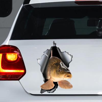 Fashionable And Interesting Carp Stickers For Cars, Waterproof Stickers For Diesel Cars, Maximum Size 15Cm