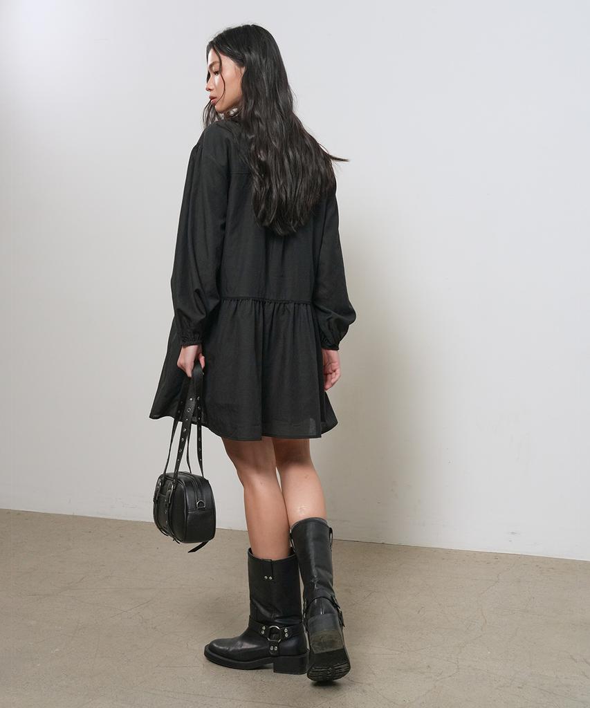 General Idea Pintuck Low-Rise Dress [Black] / Gf2Lop507