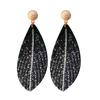 Diamond Sequin Earrings Premium Bohemian Exaggerated Leaf Feather Earrings Wind Earrings