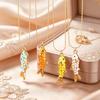 Animal Female Blue Yellow Pink Orange Enamel Fish Pendant Necklace Vintage Gold Silver Color Wedding Jewelry For Women