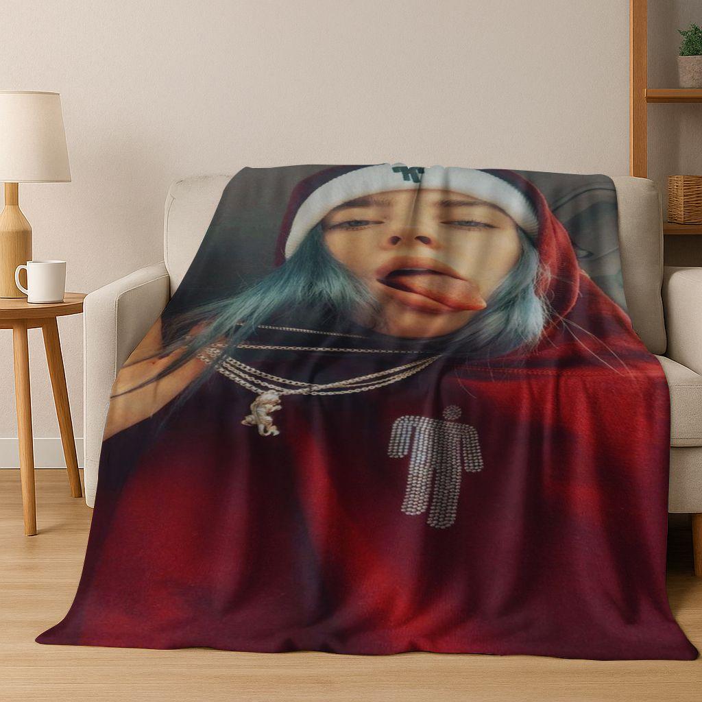 Hit Me Hard and Soft Billie Eilish Flannel Blanket Soft Warm Throw Blanket for Bed Bedroom Room Living Room Christmas Gift Kids