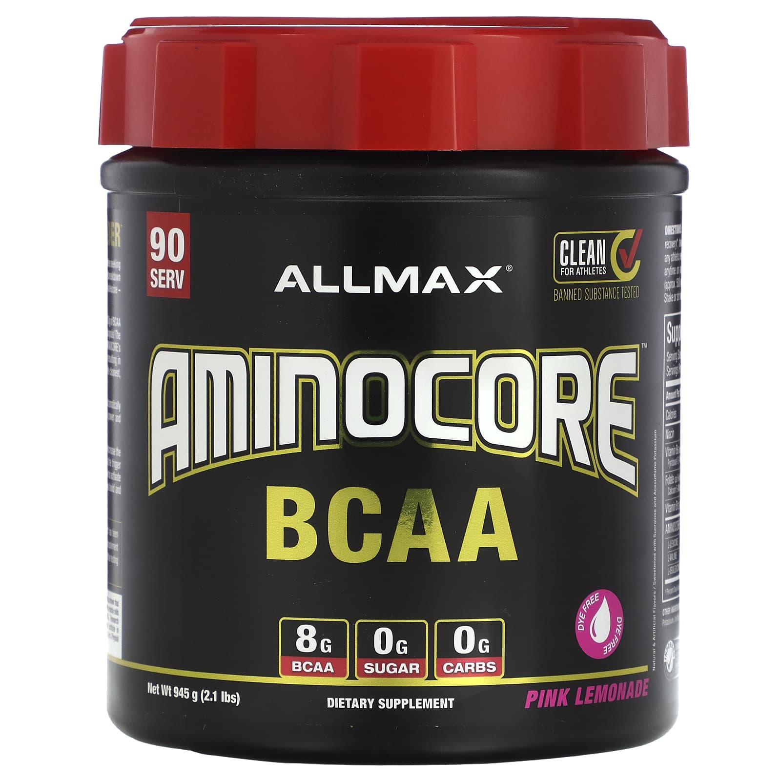 

AminoCore Bcaa, Pink Lemonade, 945G (2.1Lb)