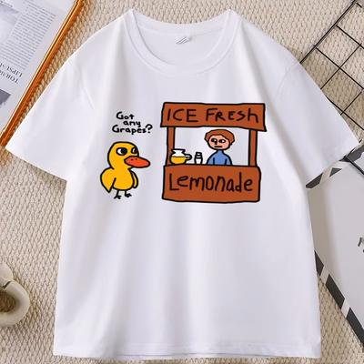 Got Any Grapes Duck Ice Fresh Lemonade Funny TShirt Causal Cotton Short Sleeve Round Neck Tshirt The Duck Song TShirts Clothes