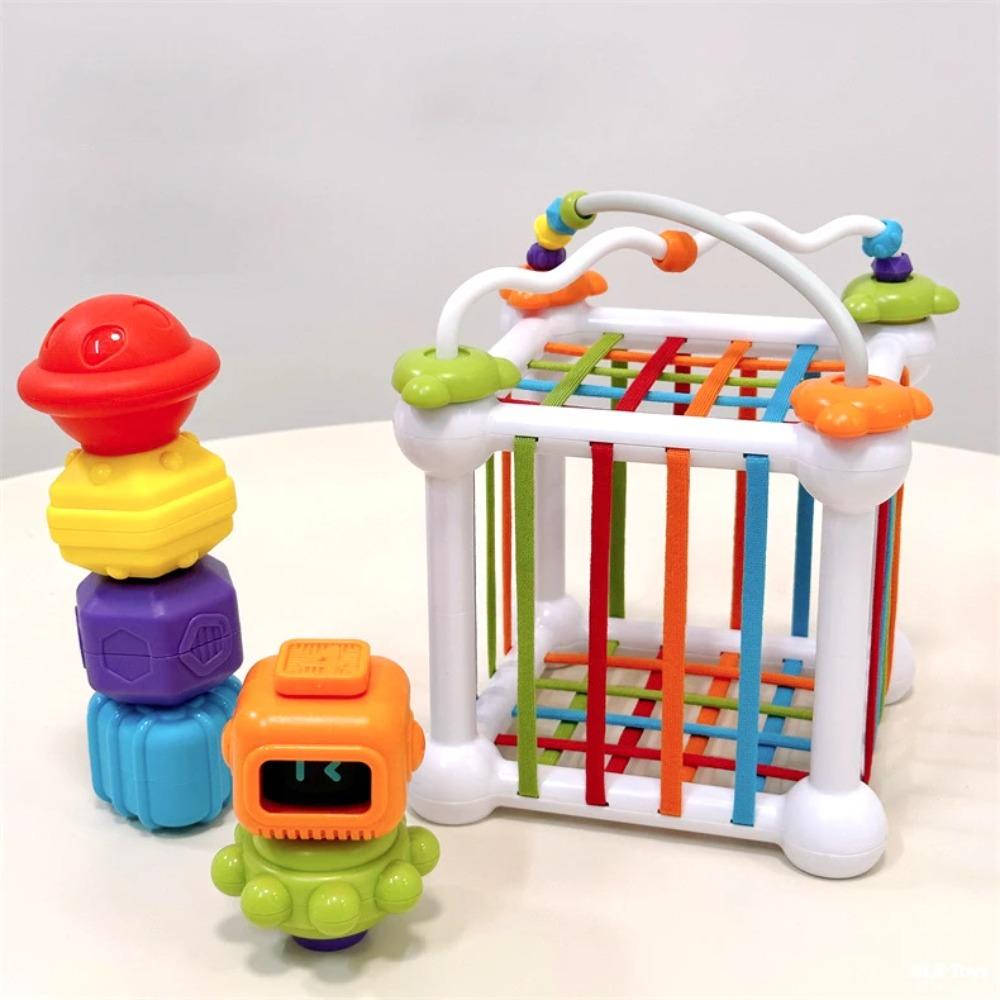 Interactive Baby Shape Sorting Toy Montessori Sensory Cube with Soft Blocks for Toddler Fine Motor Skill & Cognitive Development