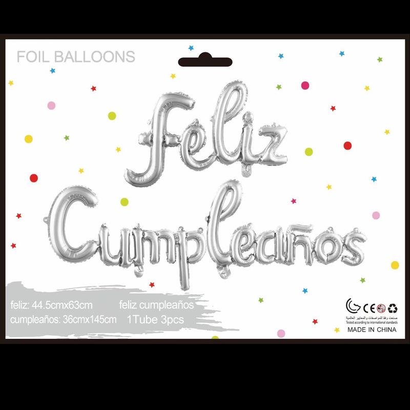 HAPPY BIRTHDAY Spanish Letter Balloon Set