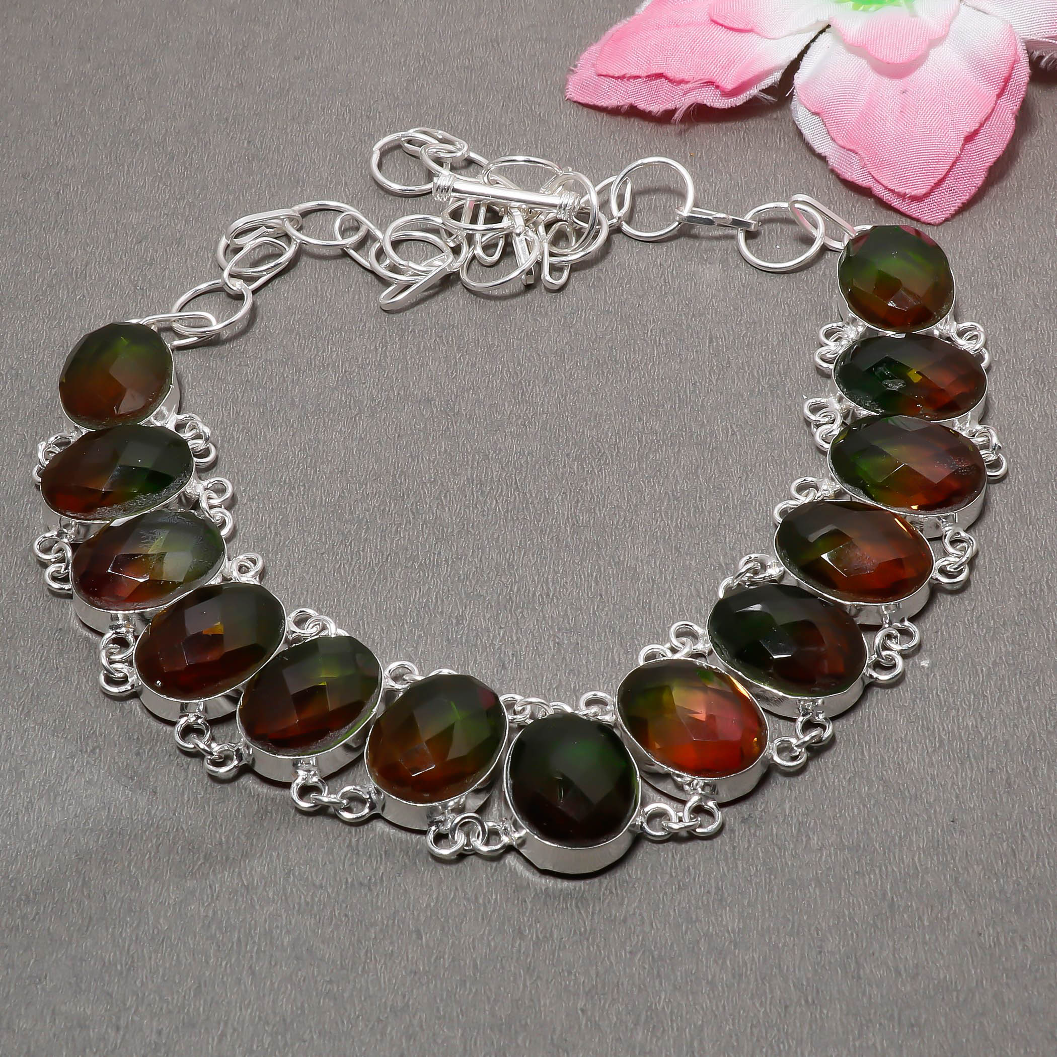 

Ожерелье из серебра 925 пробы с арбузным турмалином, 18 дюймов