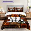 Grand Theft Auto Online Action Adventure Bedding (1 * Duvet Cover + 2 * Pillowcase, Without Core) 2D Flat Christmas Birthday Gift Bedding Set