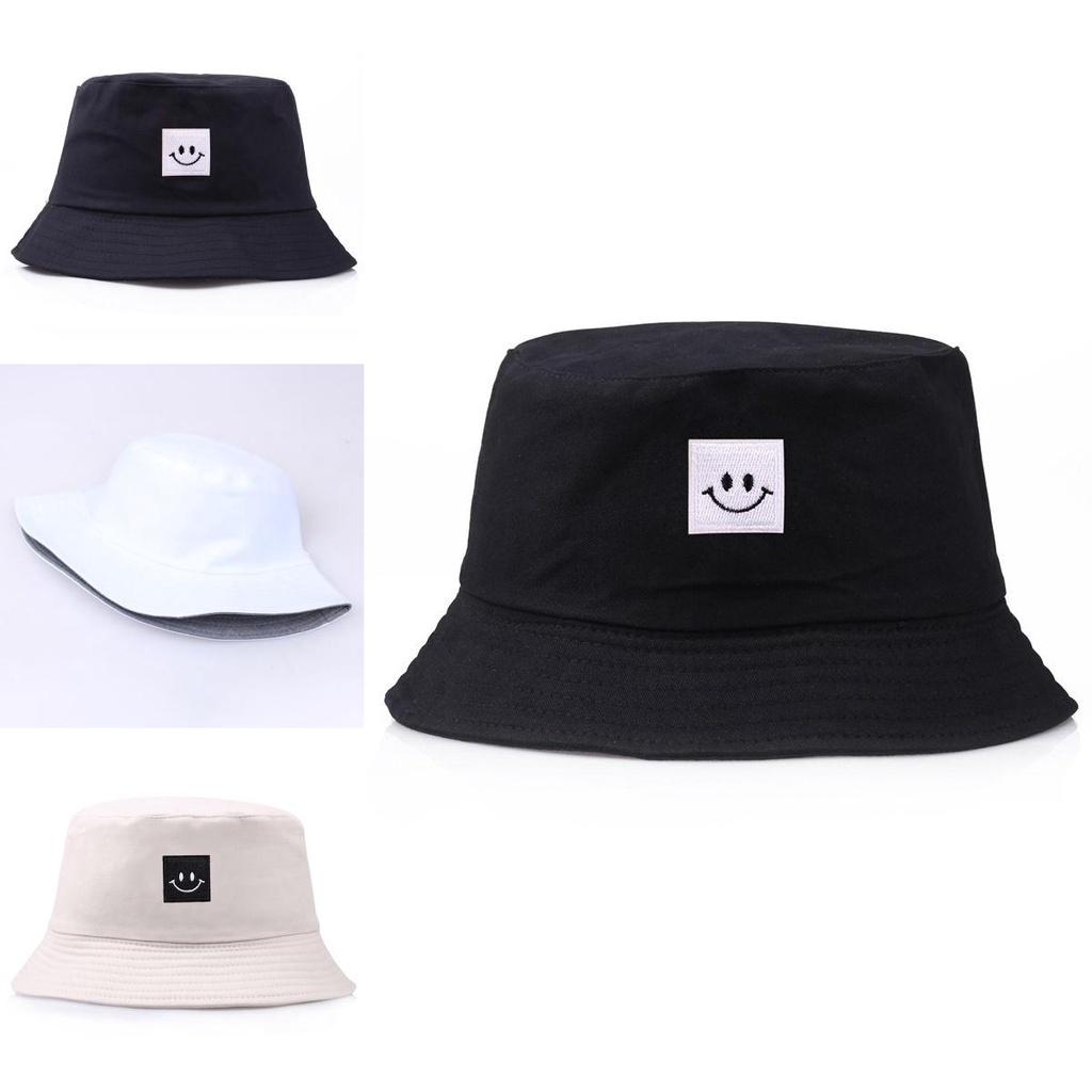 Smiley Face Patch Folding Fisherman Bucket Hat For Unisex Men And Women Outdoor Fun