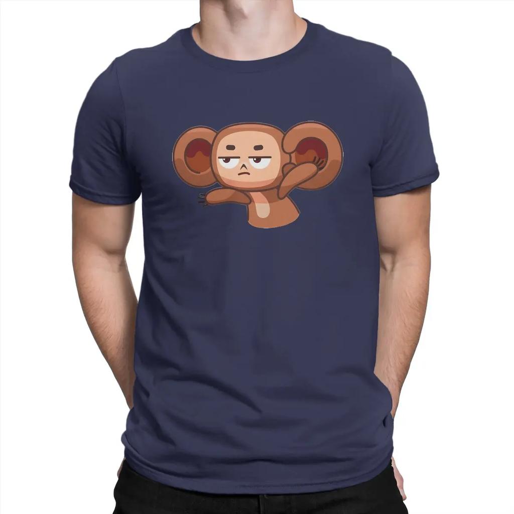 Cheburashka Helpless Man's TShirt Cheburashka Crewneck Short Sleeve Fabric T Shirt Funny Top Quality Gift Idea