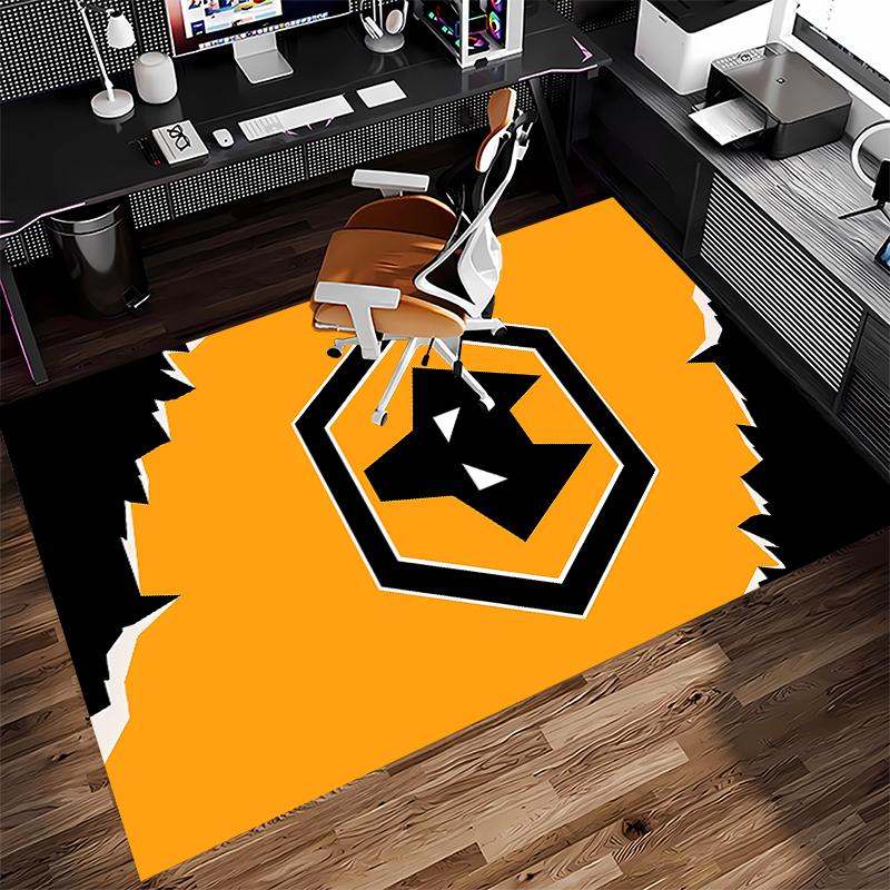 1pc Football club logo Print Area Rug - Soft,Washable Non-Slip Indoor Mat for Office Chairs,Living Room,Home Office Decorative Rug