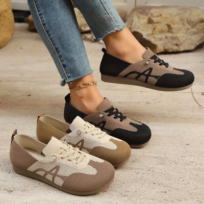 Women's Fall New Arrival Retro Breathable Slip-On Casual Shoes Color-Blocked Versatile Sneakers