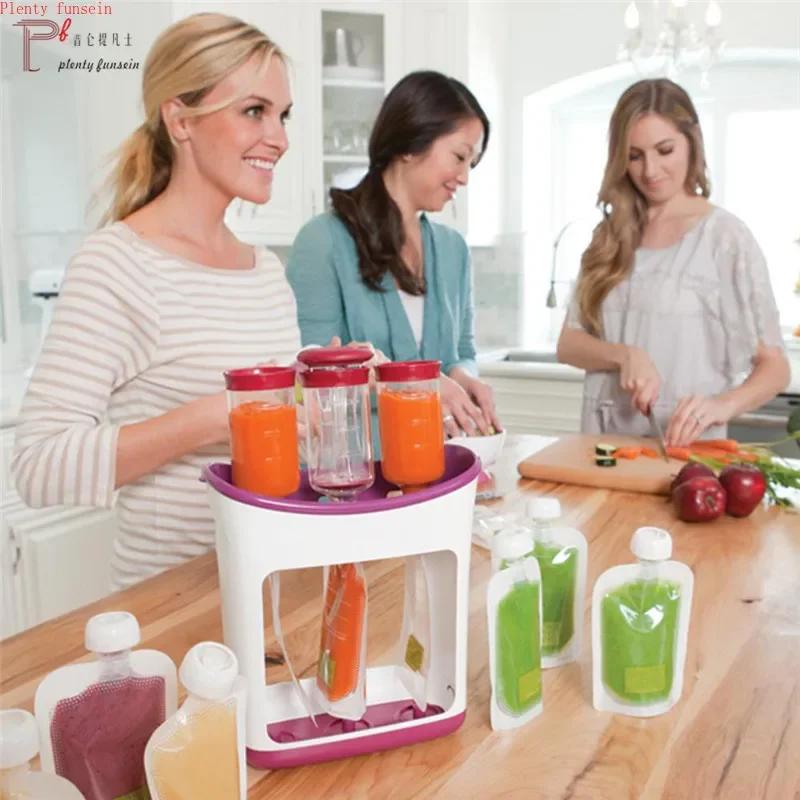 Baby Food Pouch Manual Fruit Puree Squeezer Storage Bag