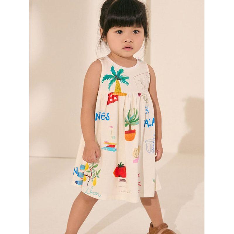 Cross-Border Malwee Girls' Tank Dress Summer New Style European and American Children's Dress Cute Little Girl Dress