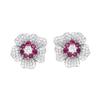 Cao Shi High-End French Flower Diamond Earrings - Unique, Trendy, Temperament-Enhancing Design