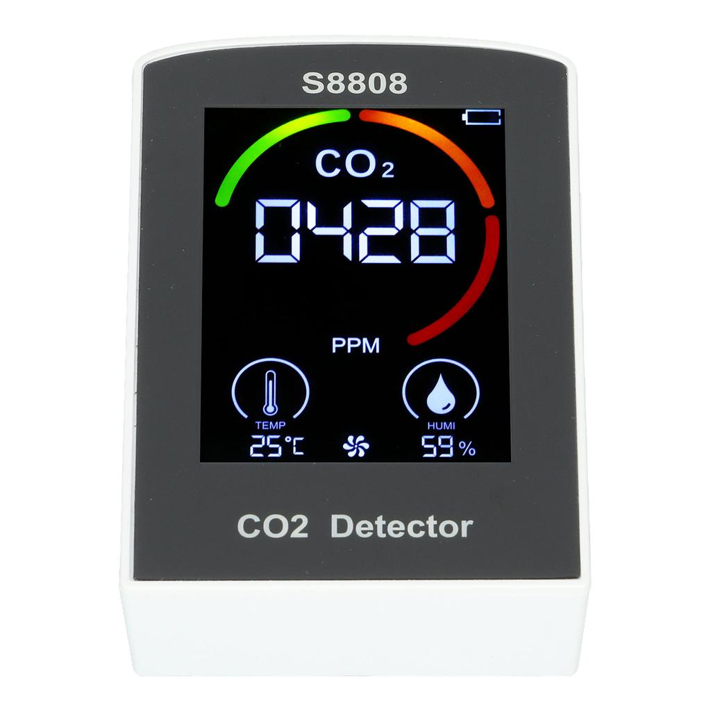 CO2 Detector with Display Screen ABS Battery USB Charging Multi Function CO2 Monitor Meter for