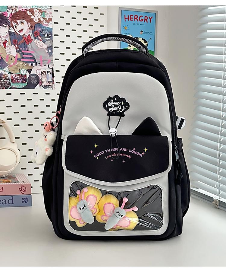 

School bag Mori contrasting color versatile female campus junior high school students large-capacity casual versatile backpack batch чорний