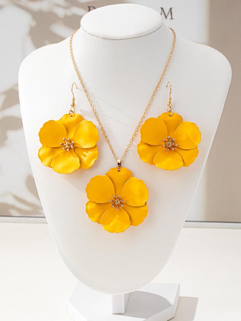 Set Orecchini e Collana Trendy Retro Floreale Ragazza del Bosco