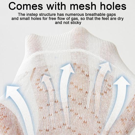 1 Pair Women Summer Socks Mid-tube Thin Shirring Lace Anti-slip Cooling Solid Color High Elasticity Sweat Absorption Adult Home Yoga Socks Piled Socks
