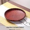 Handmade Retro Round Bamboo Basket: Multi-Purpose Storage, Winnowing Sieve, and Fruit Plate