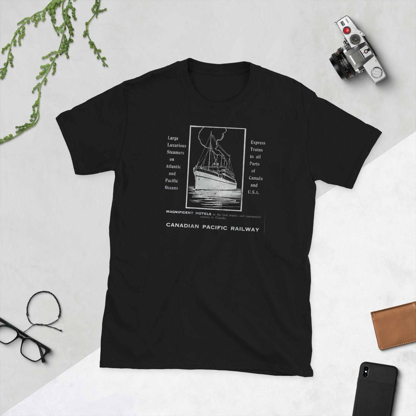 Canada Travel, Canadian Pacific Railway, Short-Sleeve Unisex T-Shirt Mens Womens Tees Top XL