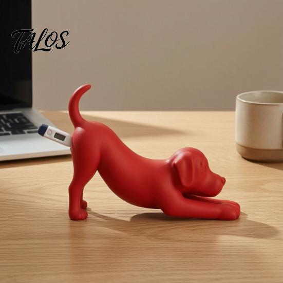 Cat Shaped Thermometer Holder 3D Printed Veterinary Holder, Dog Digital Stand, Electronic Pet for Desk Decoration Stand