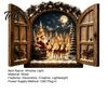 LED Christmas Snow Scene Santa Claus Window Light, 3D Lighted Wall Decor, Warm Reindeer Snowy Light Village Scene, USB Powered Holiday Decoration for
